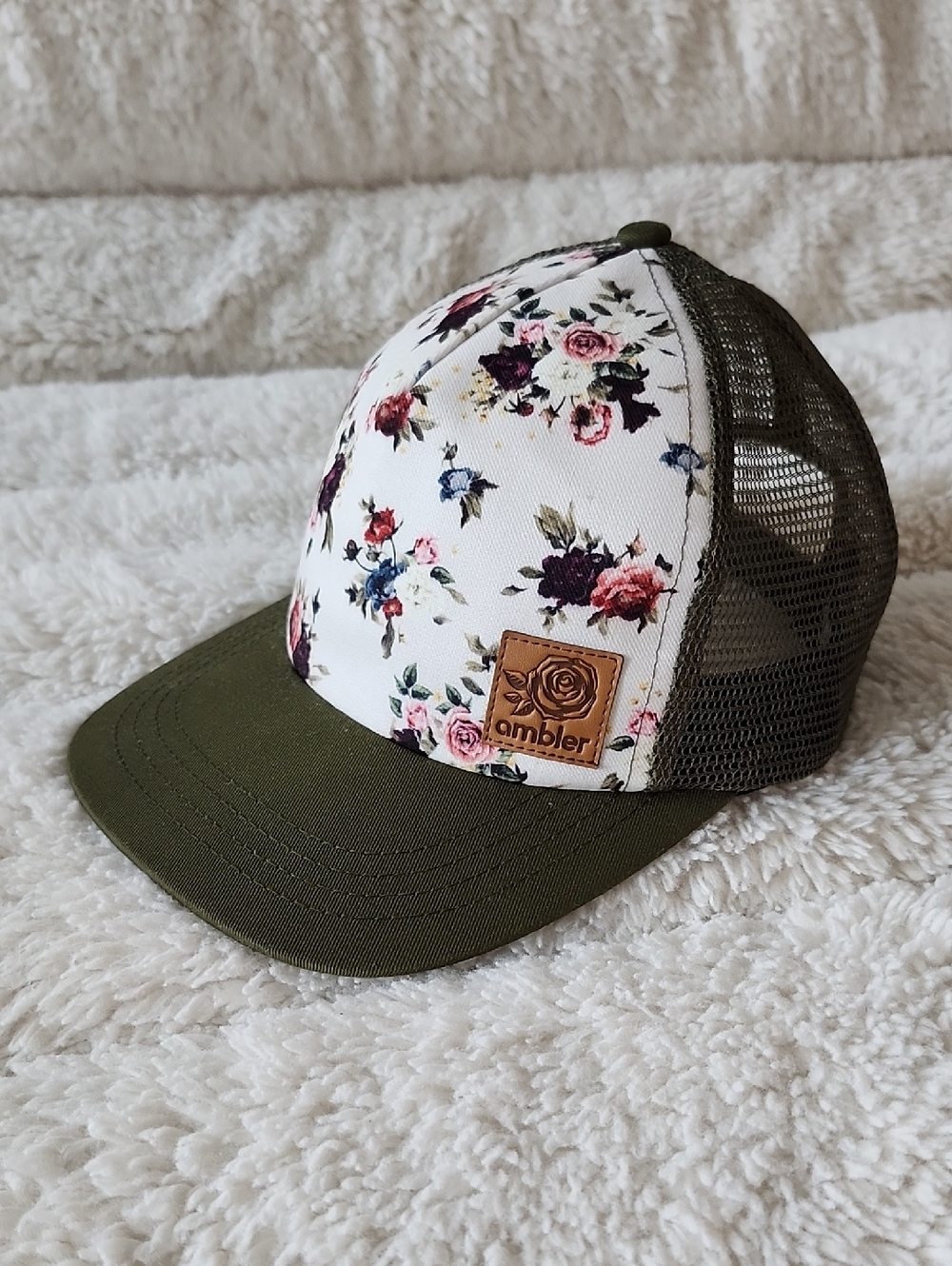Ambler Rosa Women's Trucker Hat in Olive